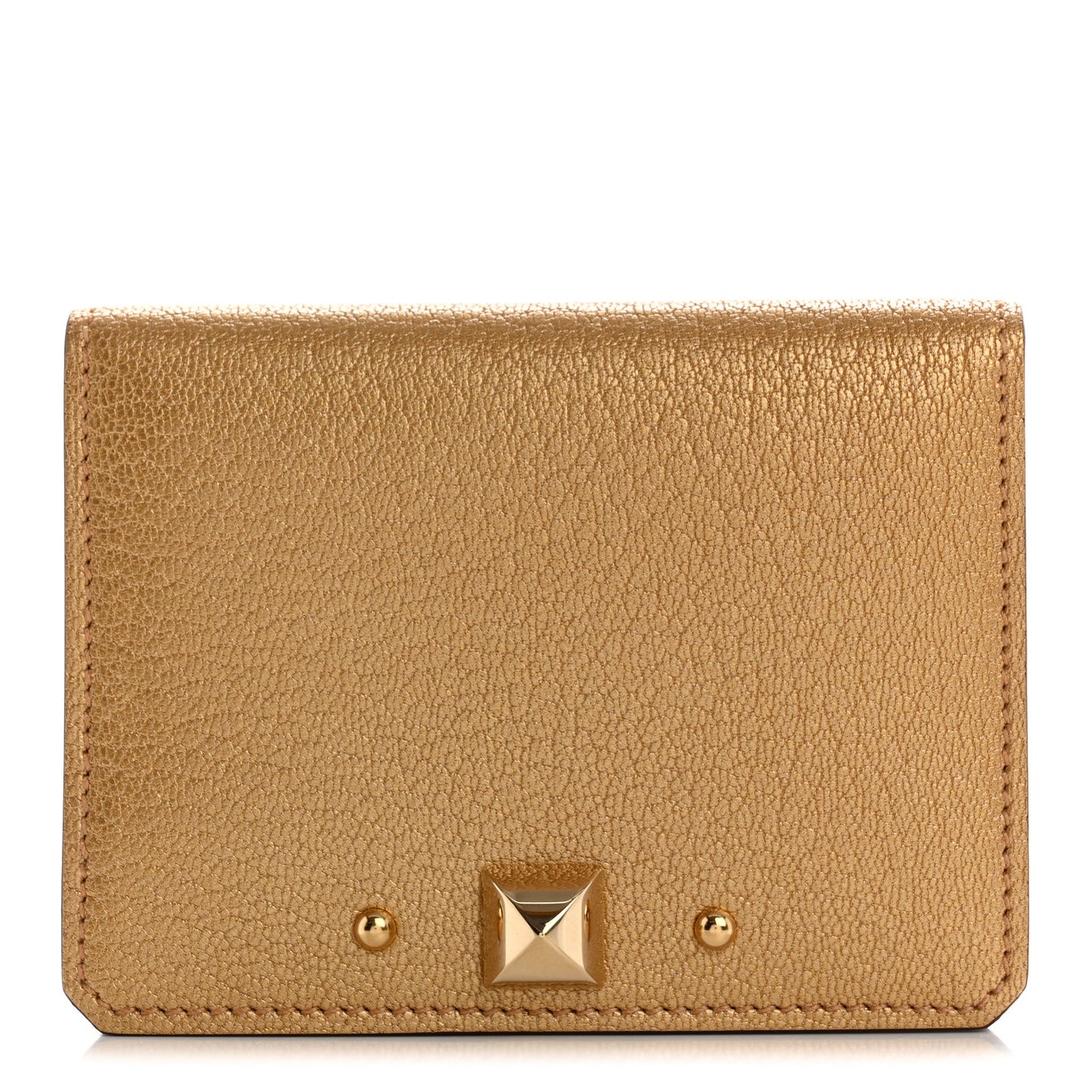 Metallic Chevre Chamkilight Medor Card Holder Dore