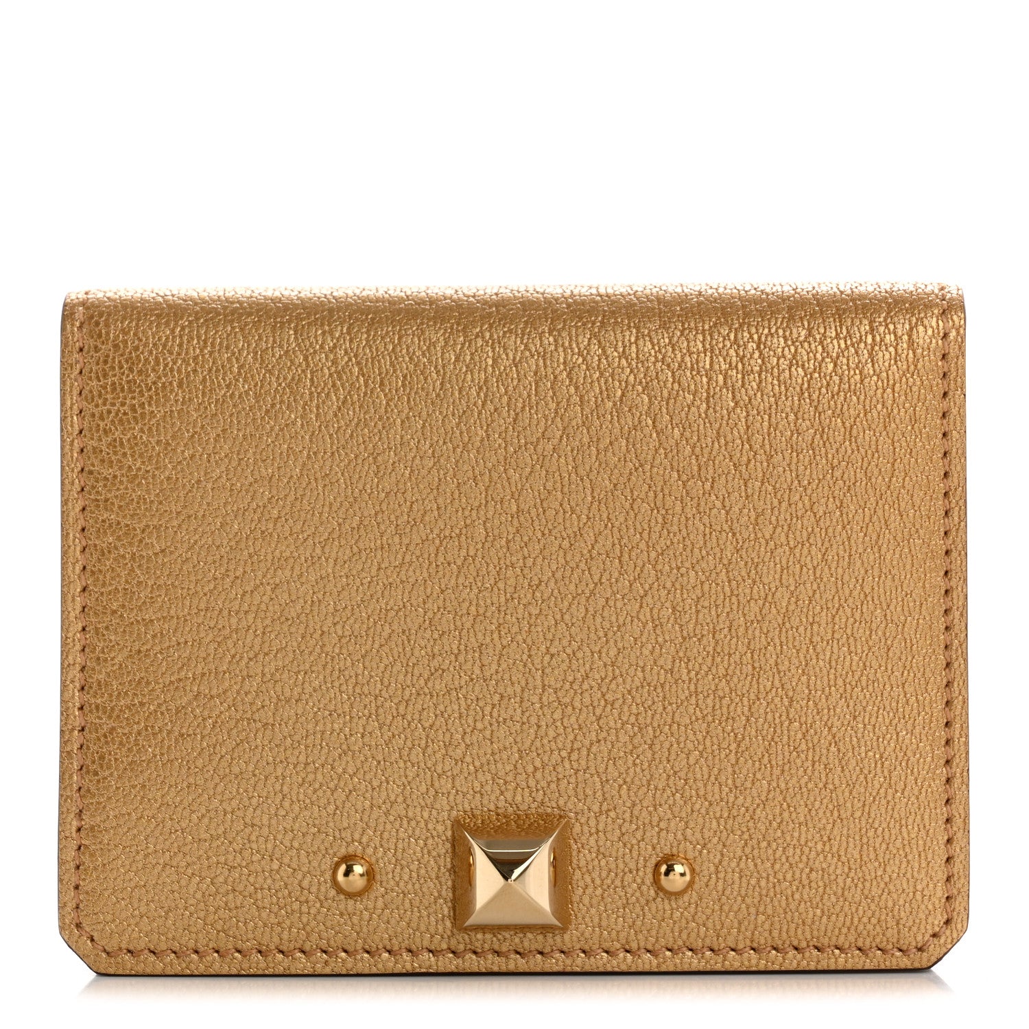 Hermes Metallic Chevre Chamkilight Medor Card Holder Dore 1 of 9