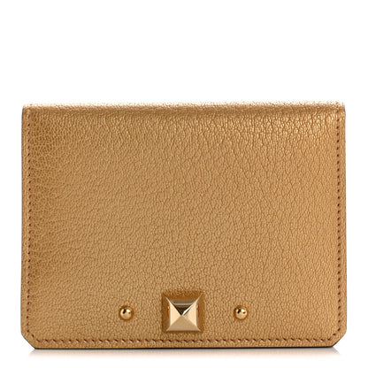 Hermes Metallic Chevre Chamkilight Medor Card Holder Dore 1 of 9