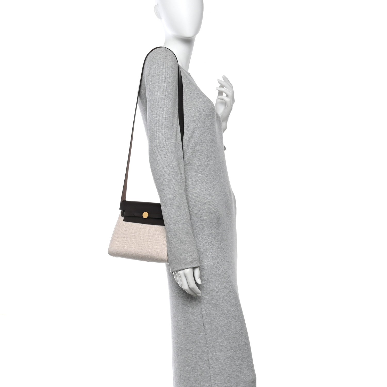 Hermes Military Toile Vache Hunter Herbag Zip Retourne 20 Ecru Beige Ebene 2 of 11