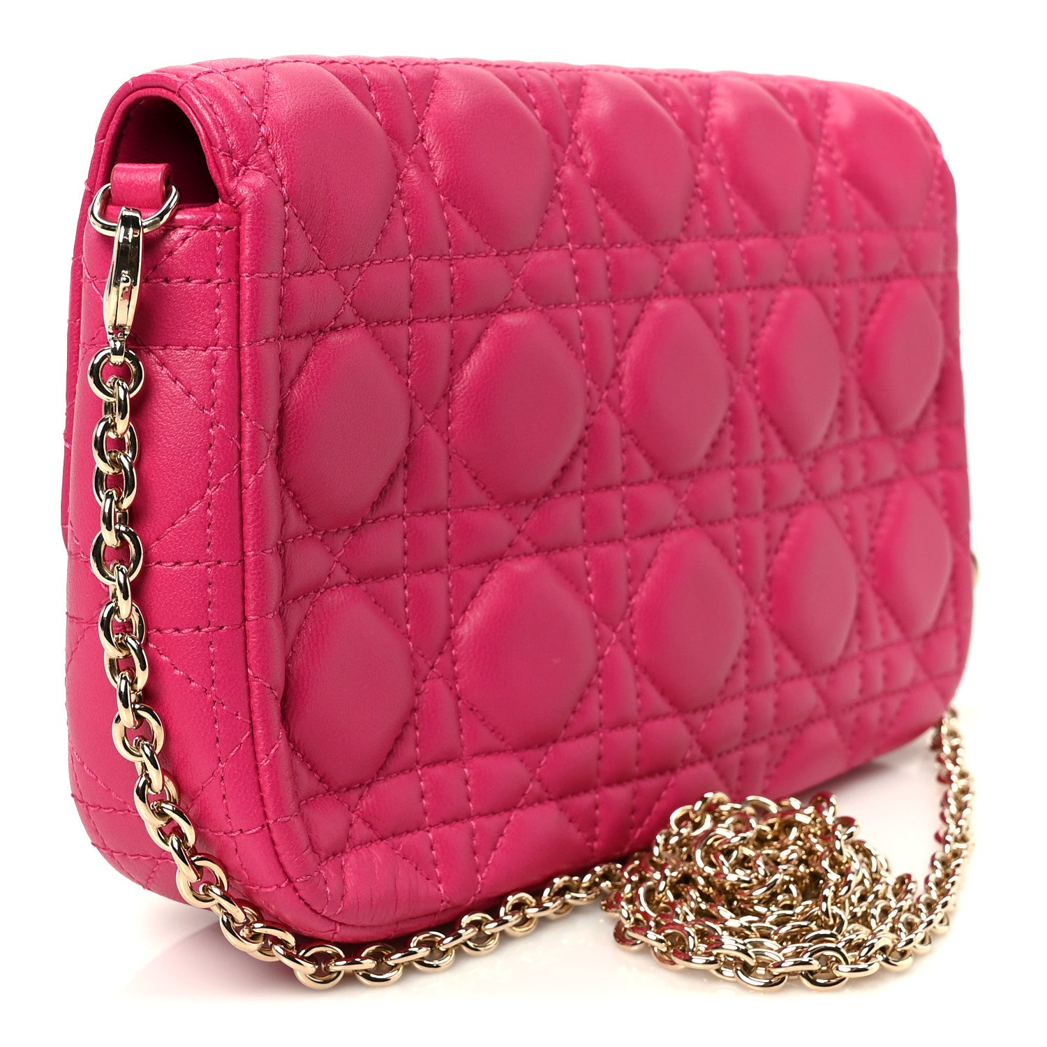 Christian Dior Lambskin Cannage Miss Dior Promenade Pouch Fuchsia 3 of 10