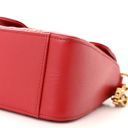 Gucci Calfskin Matelasse Mini GG Marmont Top Handle Shoulder Bag Hibiscus Red 10 of 12