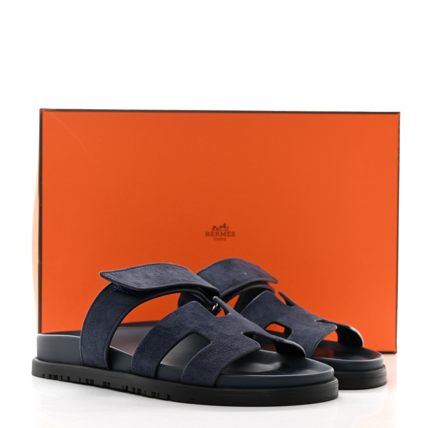 Hermes Suede Goatskin Womens Chypre Sandals 36.5 Bleu Celeste 9 of 9