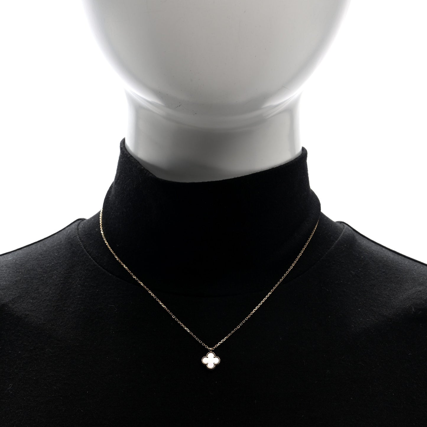 18K Yellow Gold Mother of Pearl Sweet Alhambra Pendant Necklace