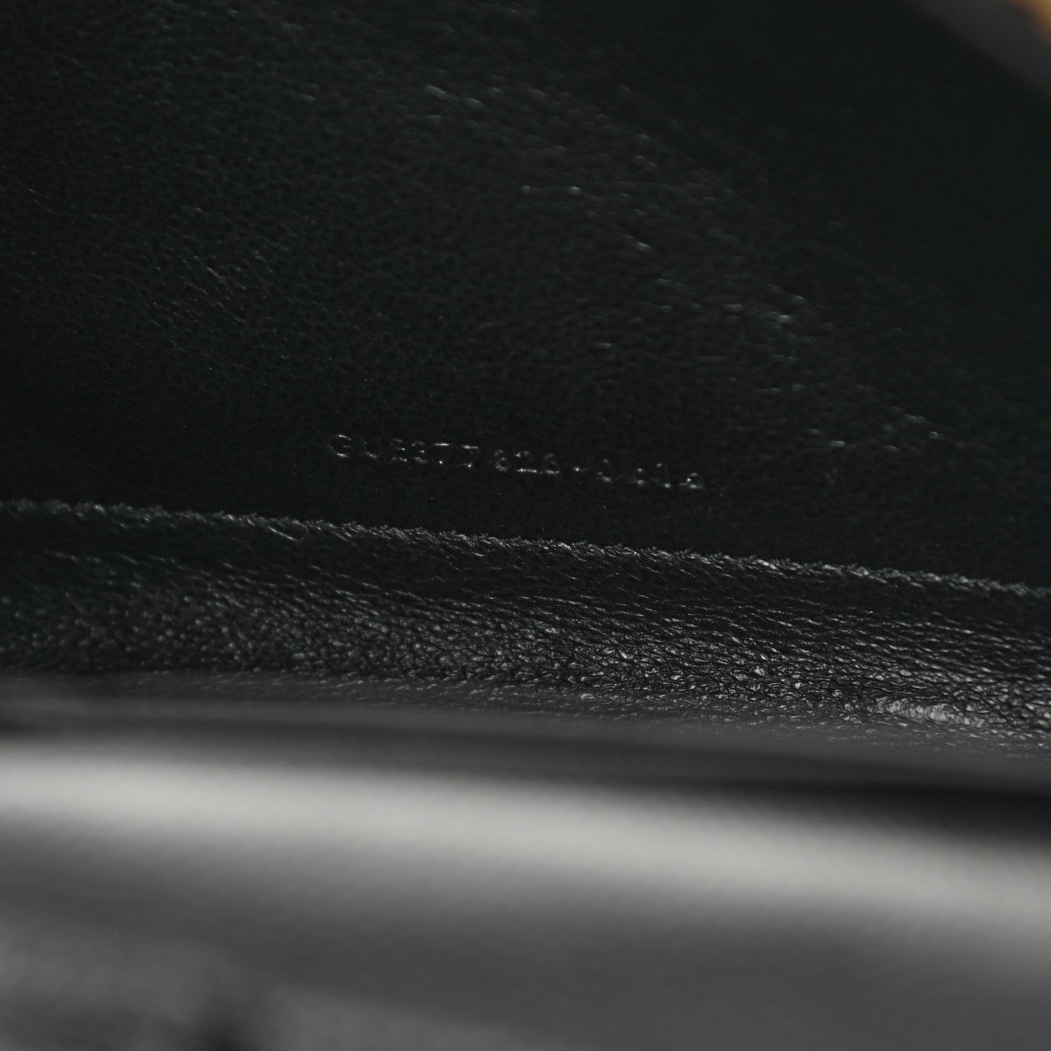 Saint Laurent Grain De Poudre Matelasse Chevron Monogram Chain Wallet Black 8 of 15