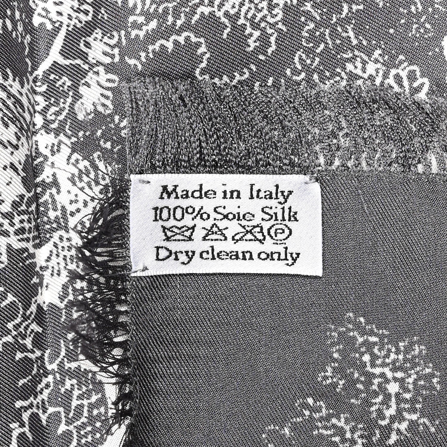 Christian Dior Silk Reverse Toile De Jouy Scarf Grey 4 of 5