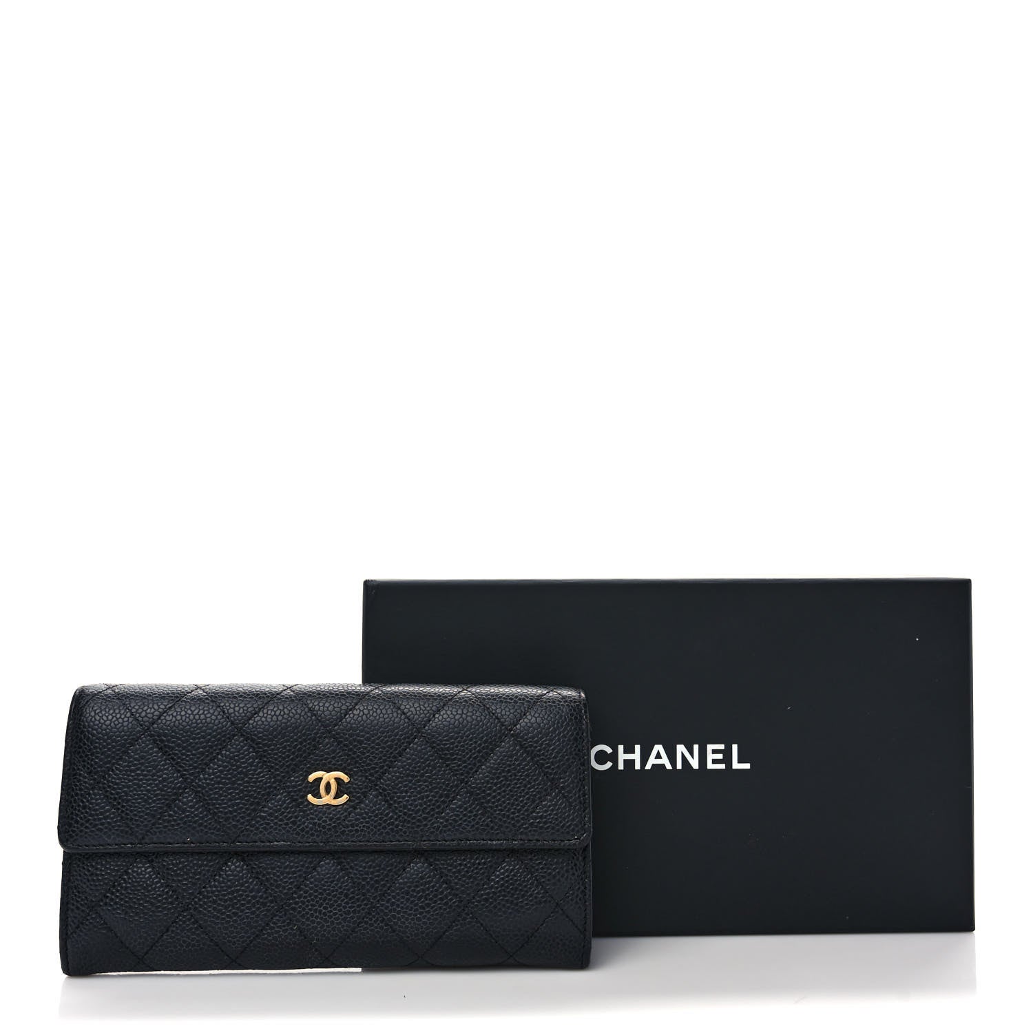 Chanel Caviar Quilted Large Gusset Flap Wallet Black 8 of 8