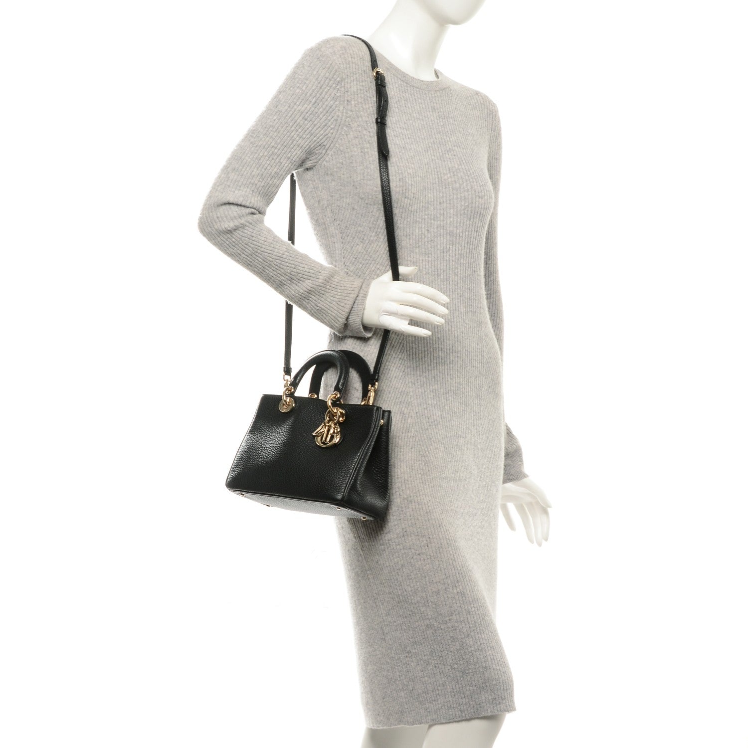 Christian Dior Bullcalf Small Diorissimo Tote Black Rose Indien 2 of 6