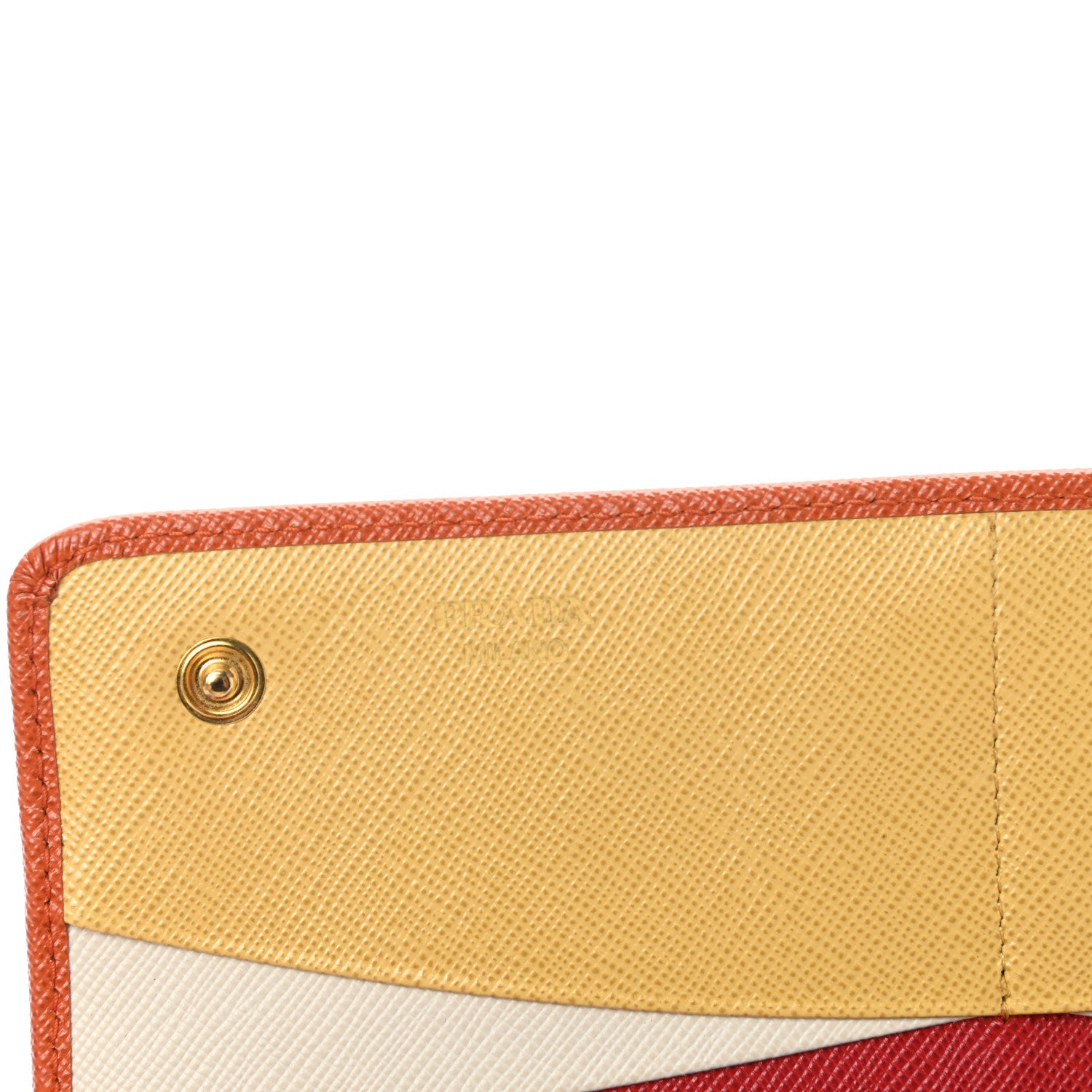 Prada Saffiano Metal Continental Flap Wallet Papaya Fuoco 6 of 7