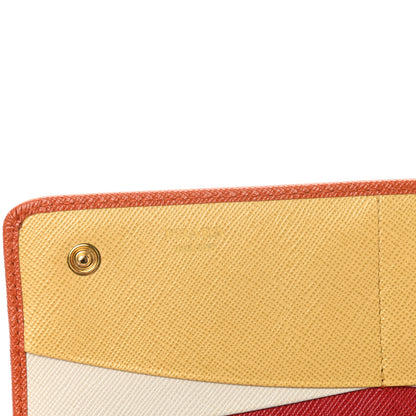 Prada Saffiano Metal Continental Flap Wallet Papaya Fuoco 6 of 7
