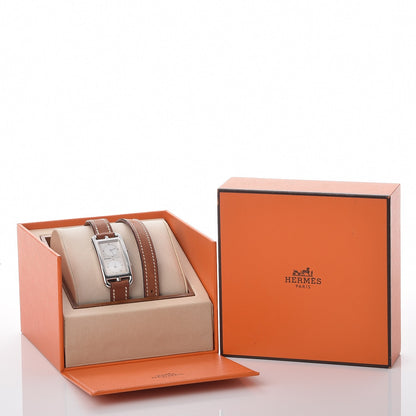 Hermes Stainless Steel Barenia 20mm Cape Cod Double Tour Deux Zones Quartz Watch Fauve 8 of 8