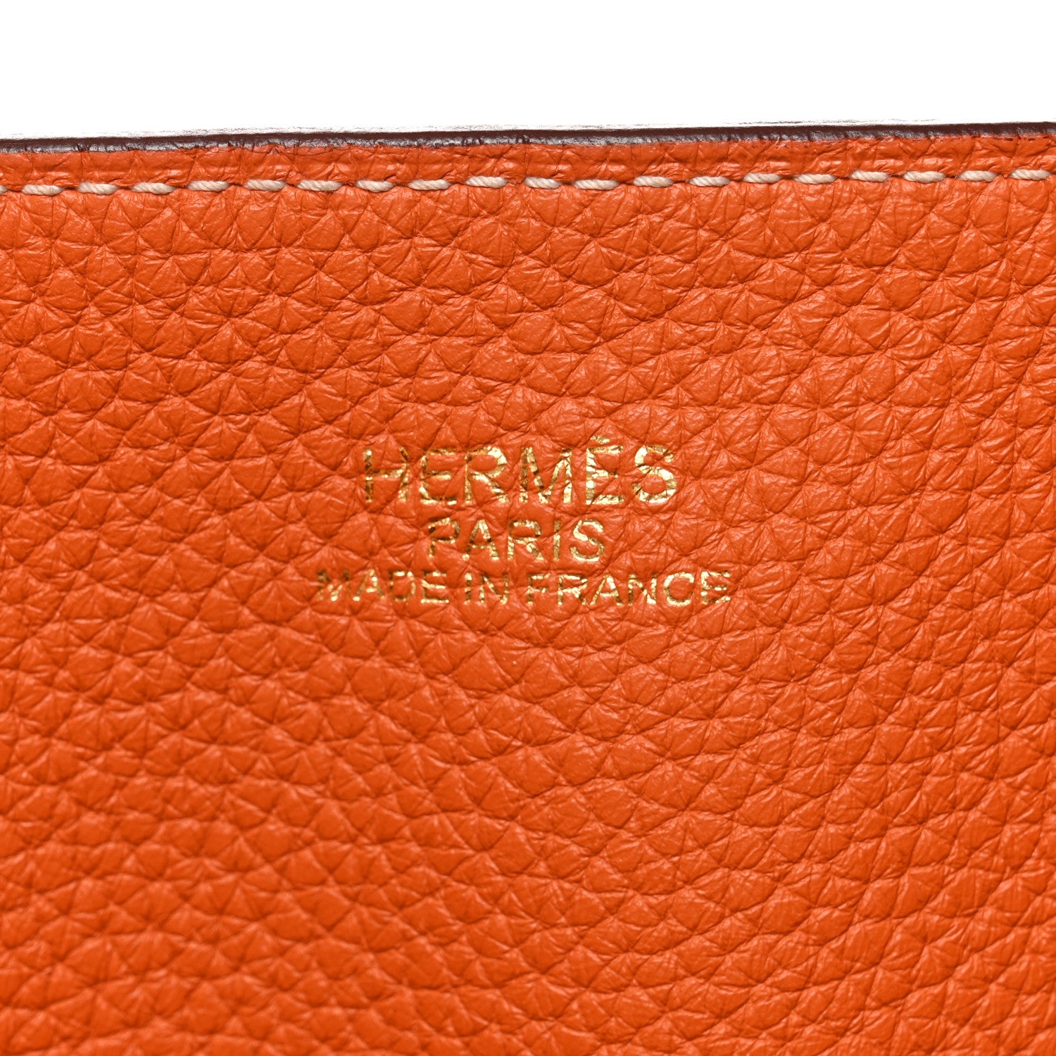 Hermes Taurillon Clemence Double Sens 45 Reversible Tote Orange Gold 10 of 17