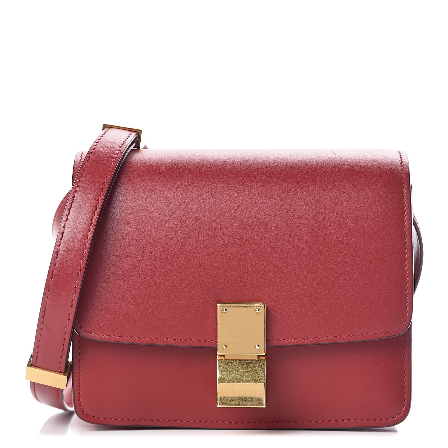 Celine Smooth Calfskin Small Classic Box Flap Bag Red 1 of 10