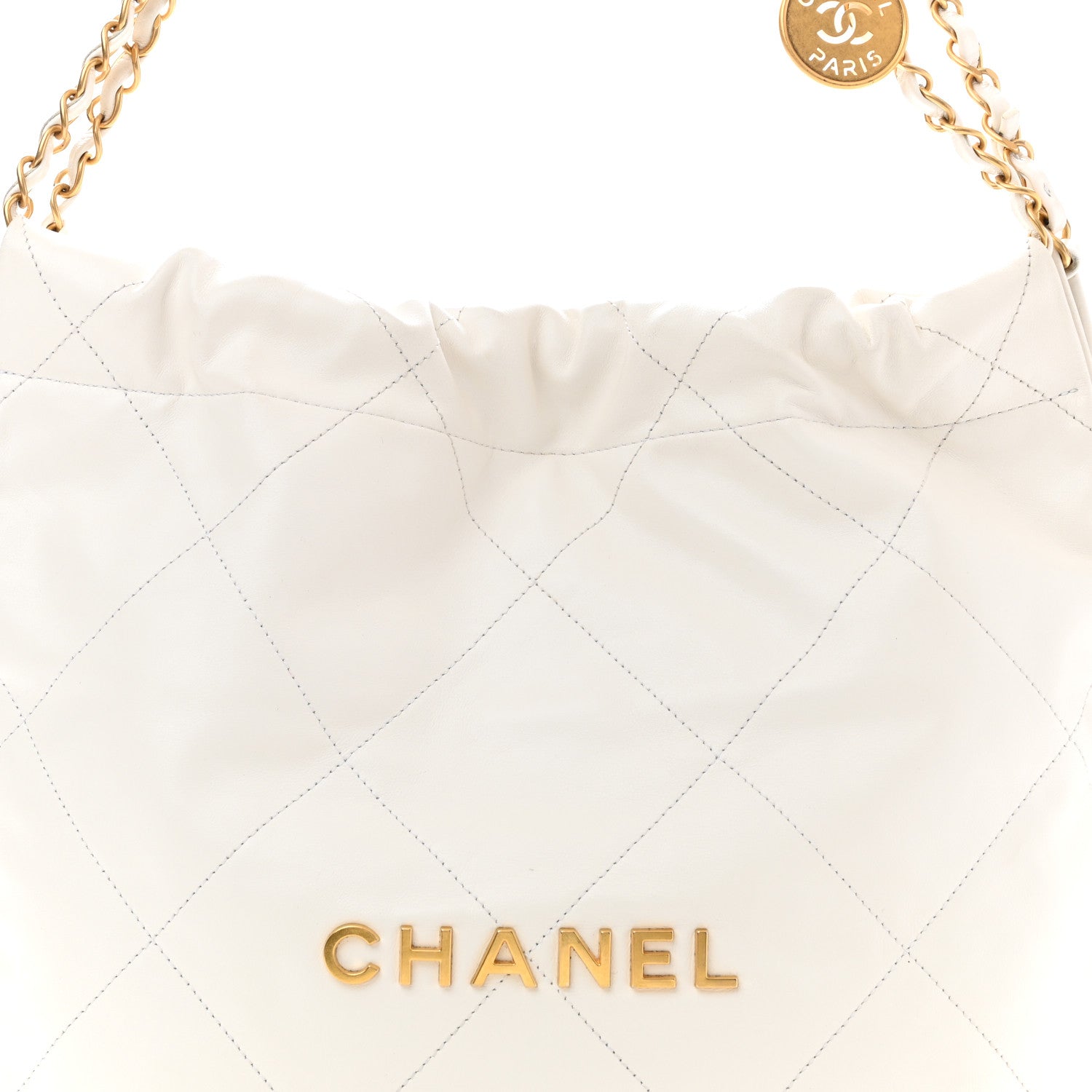 Chanel Shiny Calfskin Quilted Small Chanel 22 White 8 of 11