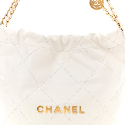 Chanel Shiny Calfskin Quilted Small Chanel 22 White 8 of 11