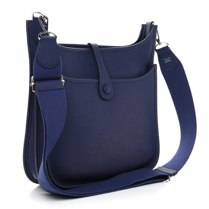Hermes Taurillon Clemence Evelyne III PM Bleu Encre 3 of 9
