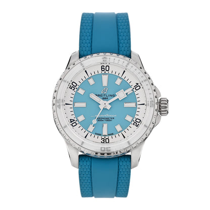 Breitling Stainless Steel Rubber 36mm Superocean II Automatic Watch Turquoise A17377211C1S1 1 of 5