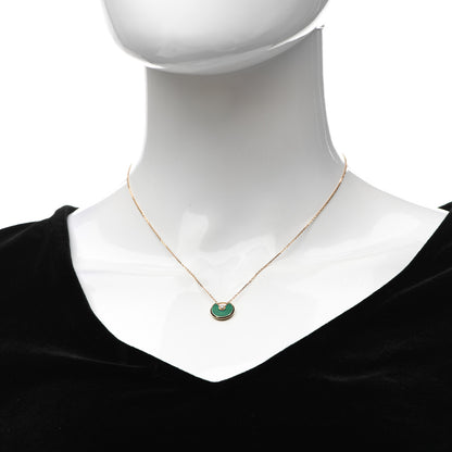Cartier 18K Pink Gold Diamond Malachite XS Amulette de Cartier Pendant Necklace 2 of 6