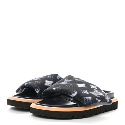 Louis Vuitton Nylon Monogram Womens Pool Pillow Comfort Mules 36 Navy Blue 3 of 8