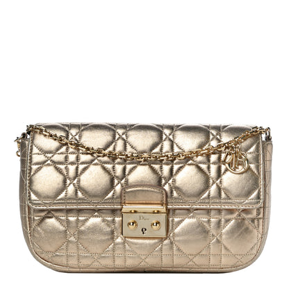 Christian Dior Metallic Lambskin Cannage Miss Dior Promenade Pouch Gold 1 of 12