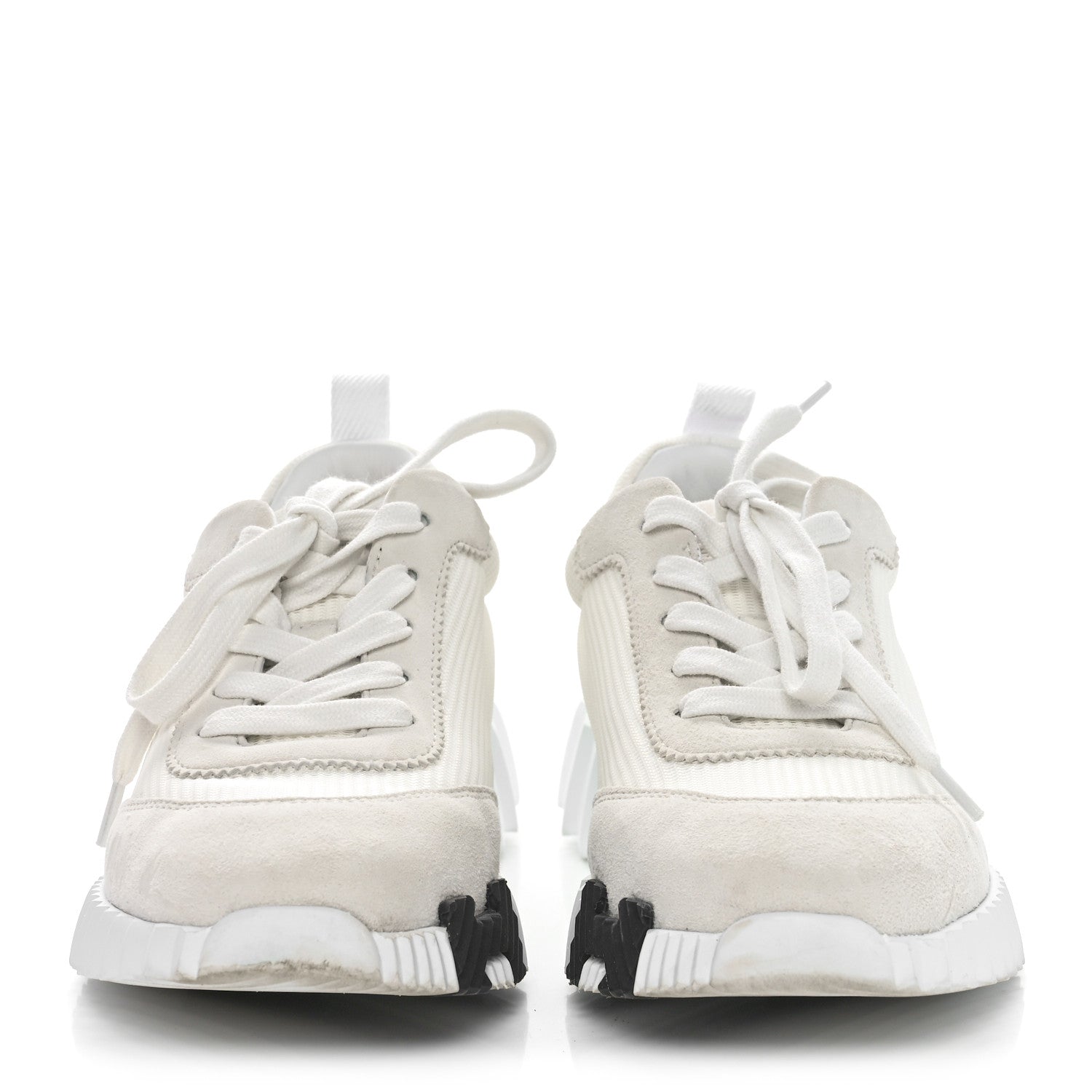 Hermes Technical Mesh Suede Goatskin Bouncing Sneakers 37 White 2 of 9