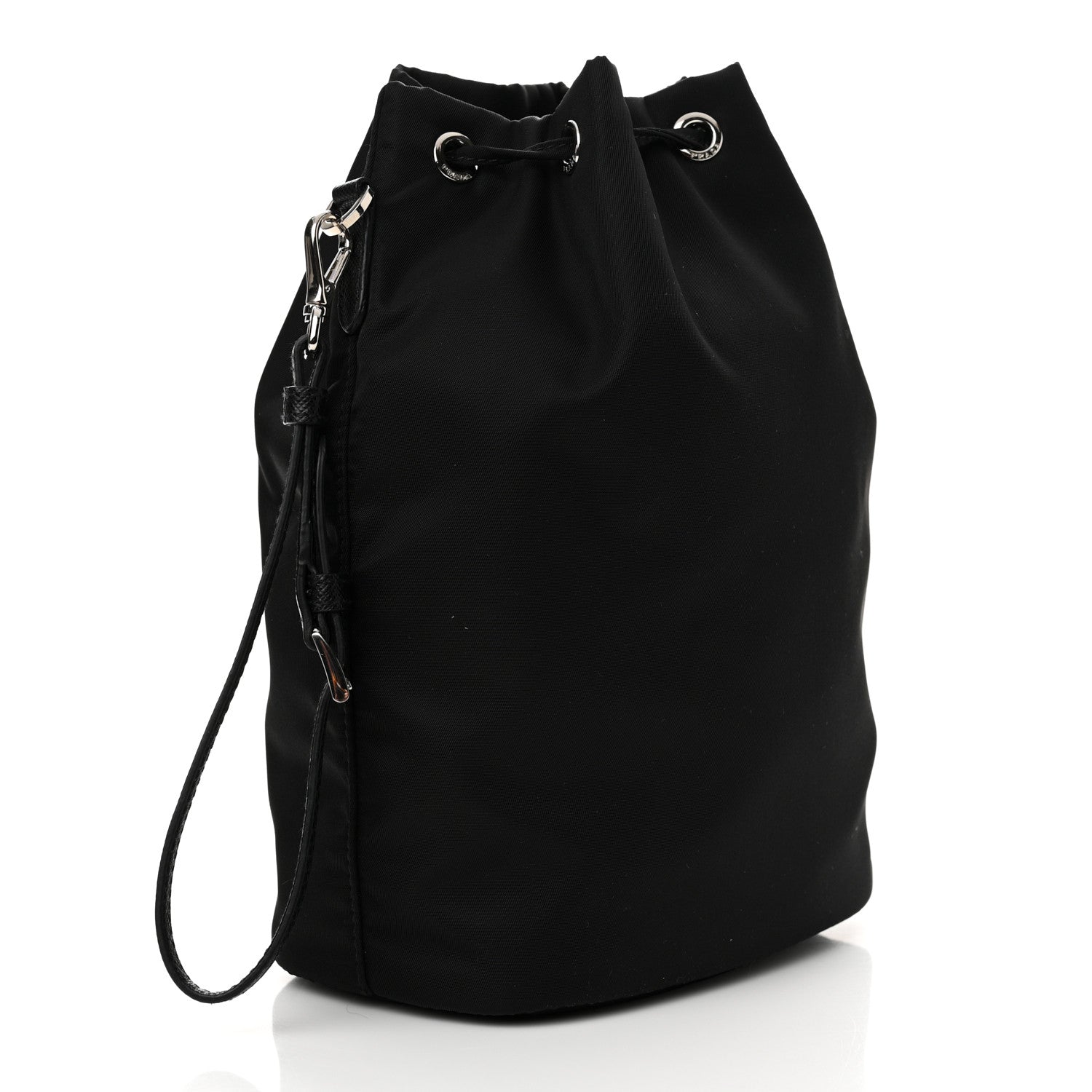 Prada Saffiano Tessuto Nylon Vela Bucket Wristlet Black 3 of 10
