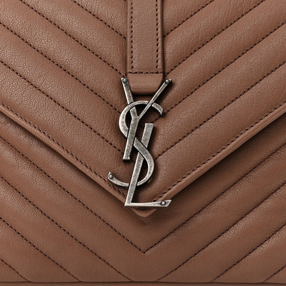 Saint Laurent Sheepskin Matelasse Chevron Monogram Medium College Bag Fard 10 of 12