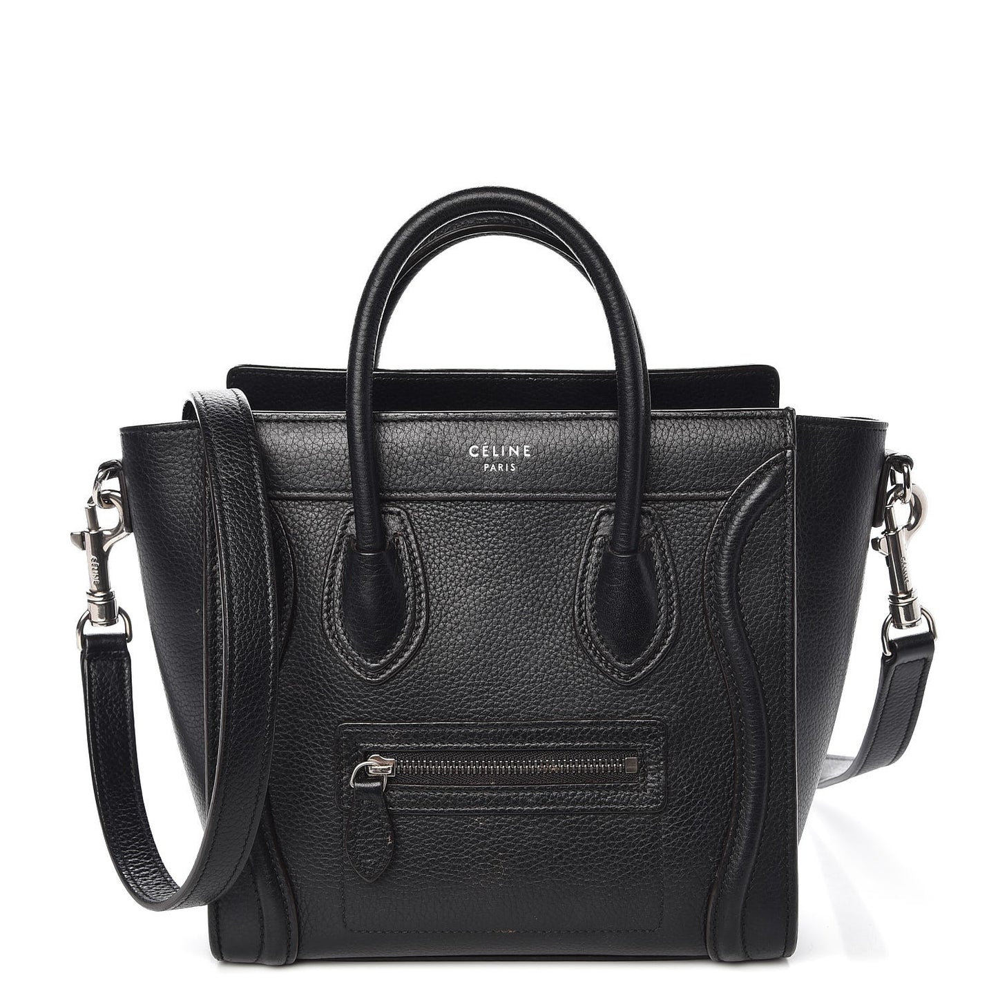 Drummed Calfskin Nano Luggage Black