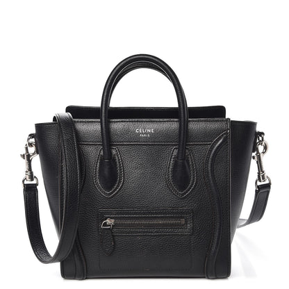Celine Drummed Calfskin Nano Luggage Black 1 of 16