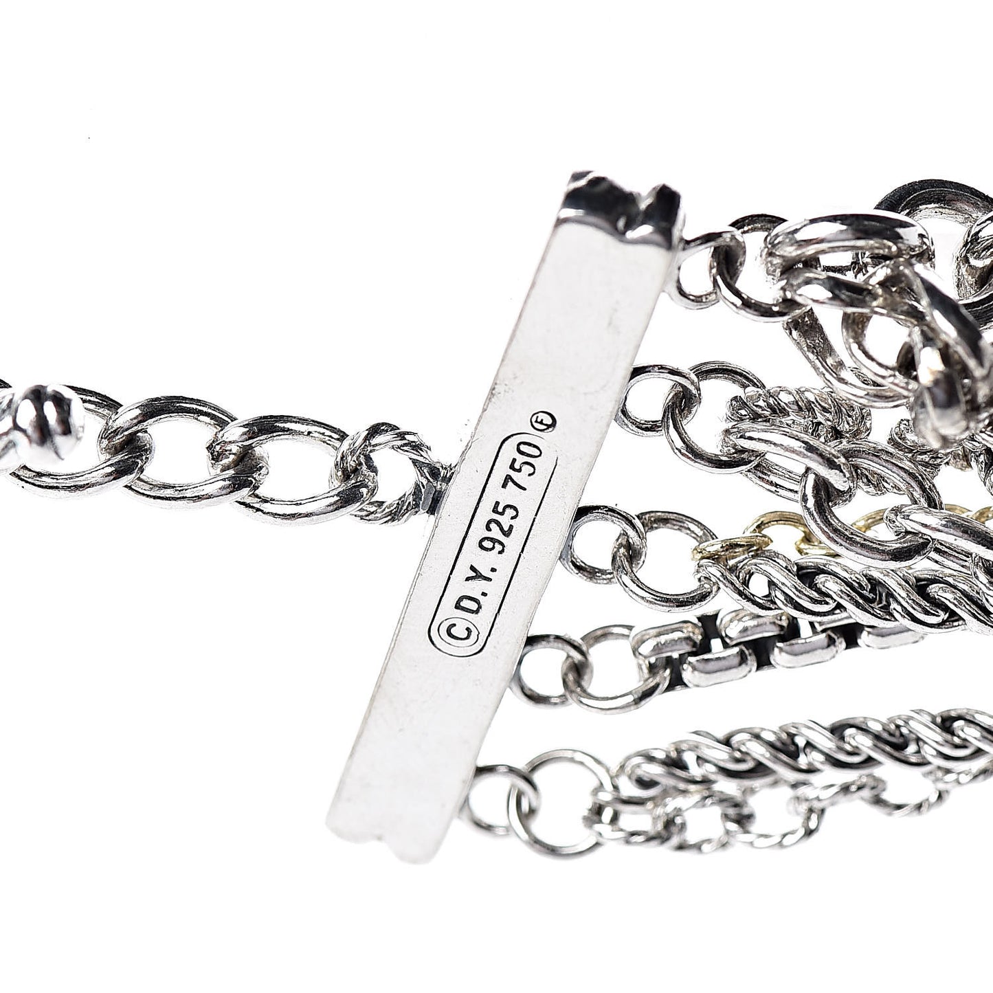 Sterling Silver 18K Yellow Gold Multi Chain Necklace