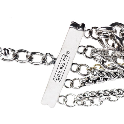 David Yurman Sterling Silver 18K Yellow Gold Multi Chain Necklace 5 of 5