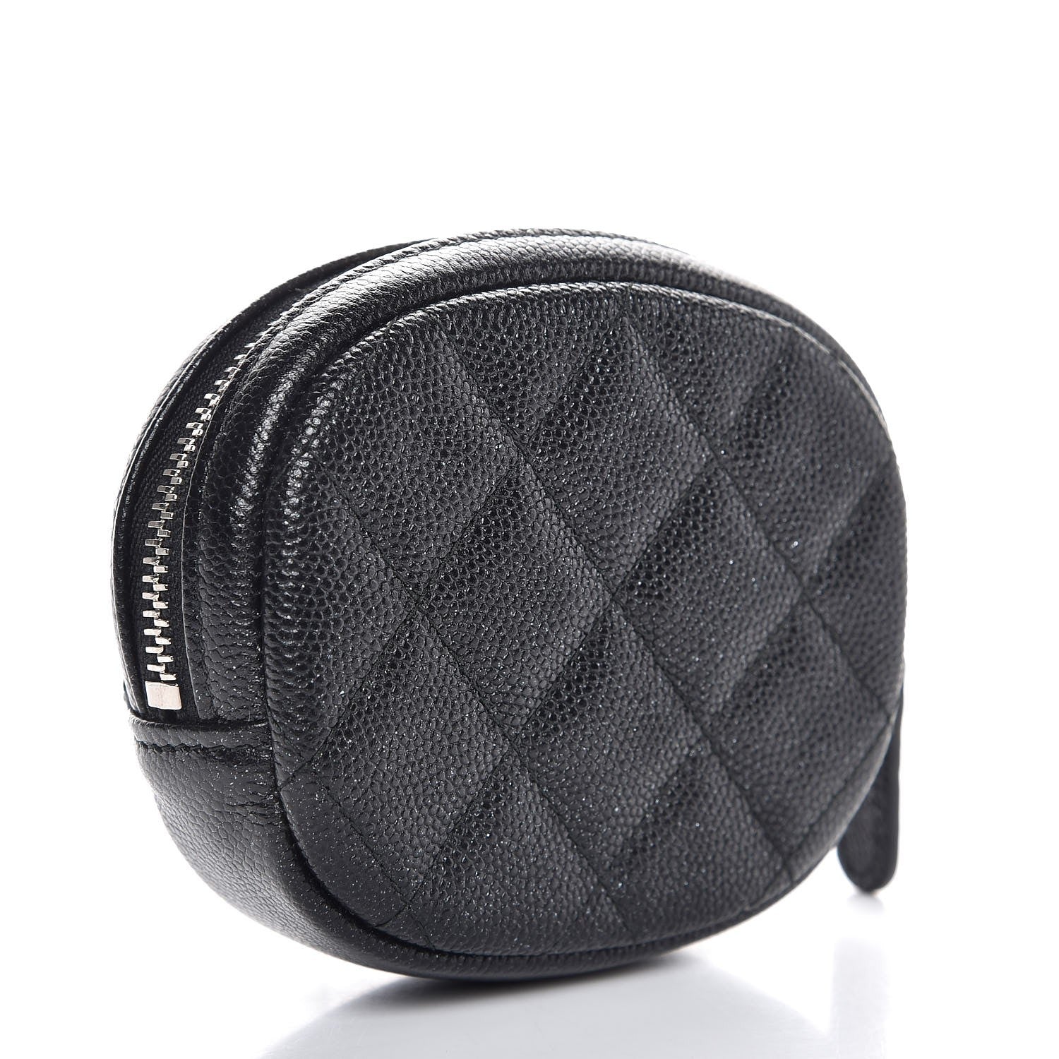 Chanel Iridescent Caviar Quilted Zip Around Classic Coin Purse Black 3 of 8
