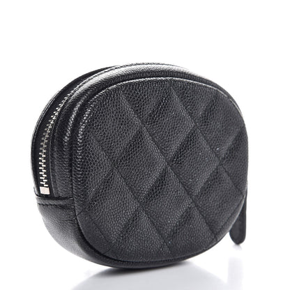 Chanel Iridescent Caviar Quilted Zip Around Classic Coin Purse Black 3 of 8