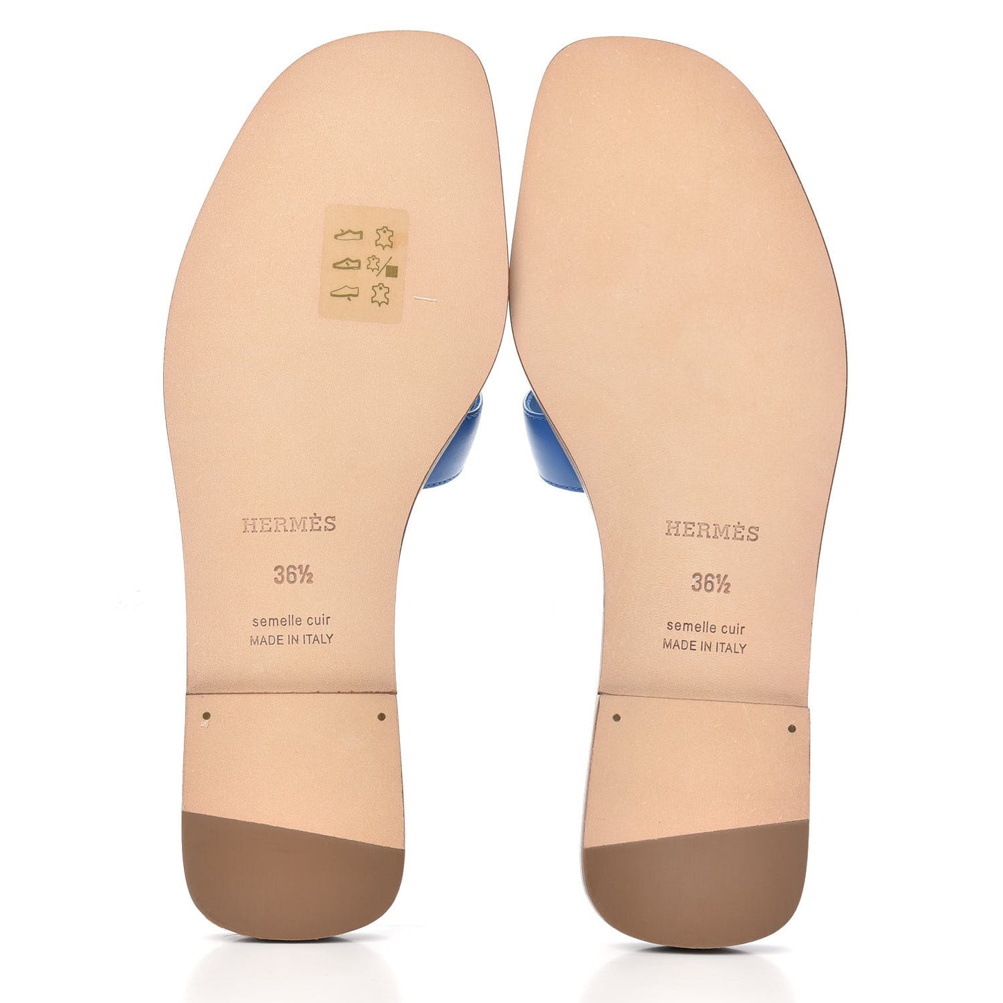Calfskin Oran Sandals 36.5 Bleu Zanzibar