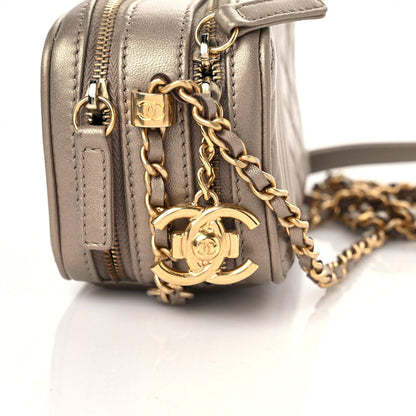 Chanel Metallic Lambskin Mini Coco Boy Camera Case Dark Gold 13 of 13
