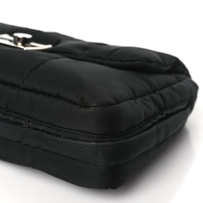 Prada Tessuto Nylon Bomber Sound Chain Flap Shoulder Bag Black 10 of 10
