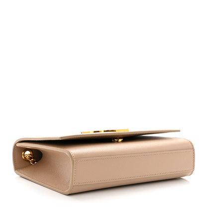 Saint Laurent Grain De Poudre Small Monogram Kate Satchel Dark Beige 4 of 11