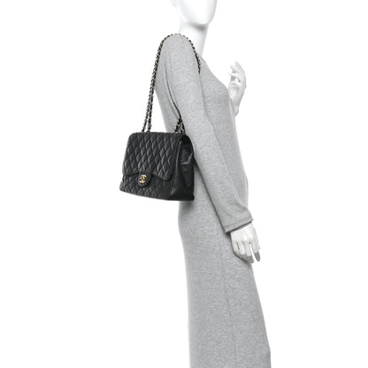 Chanel Caviar Quilted Jumbo Single Flap Black 2 of 13