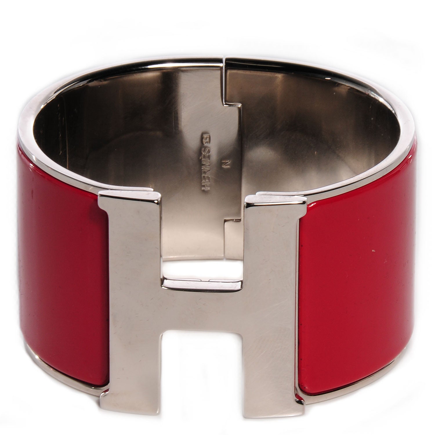 Hermes Enamel Clic Clac H Extra Wide Bracelet PM Red 1 of 4
