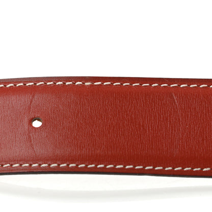Hermes Box Courchevel 32mm Belt Strap 80 Rouge H Gold 6 of 8