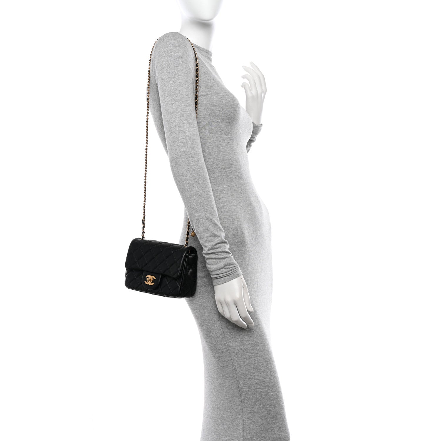 Chanel Lambskin Quilted Mini Pearl Crush Flap Black 2 of 10