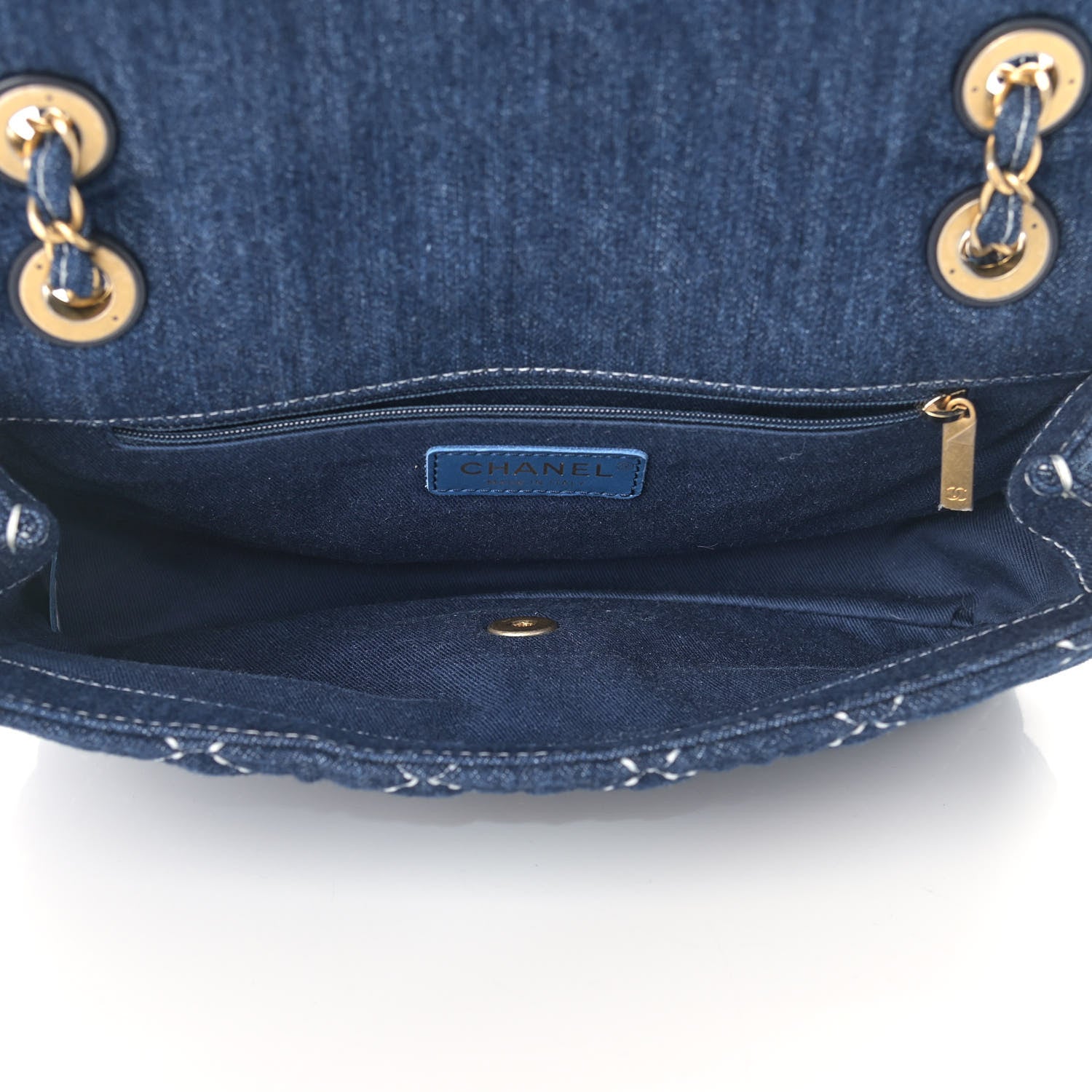 Chanel Denim Quilted Medium Denim Trip Single Flap Blue 5 of 9