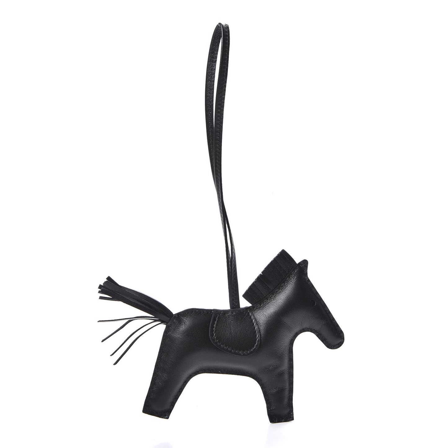 Milo Lambskin Grigri Rodeo Horse Bag Charm MM So Black