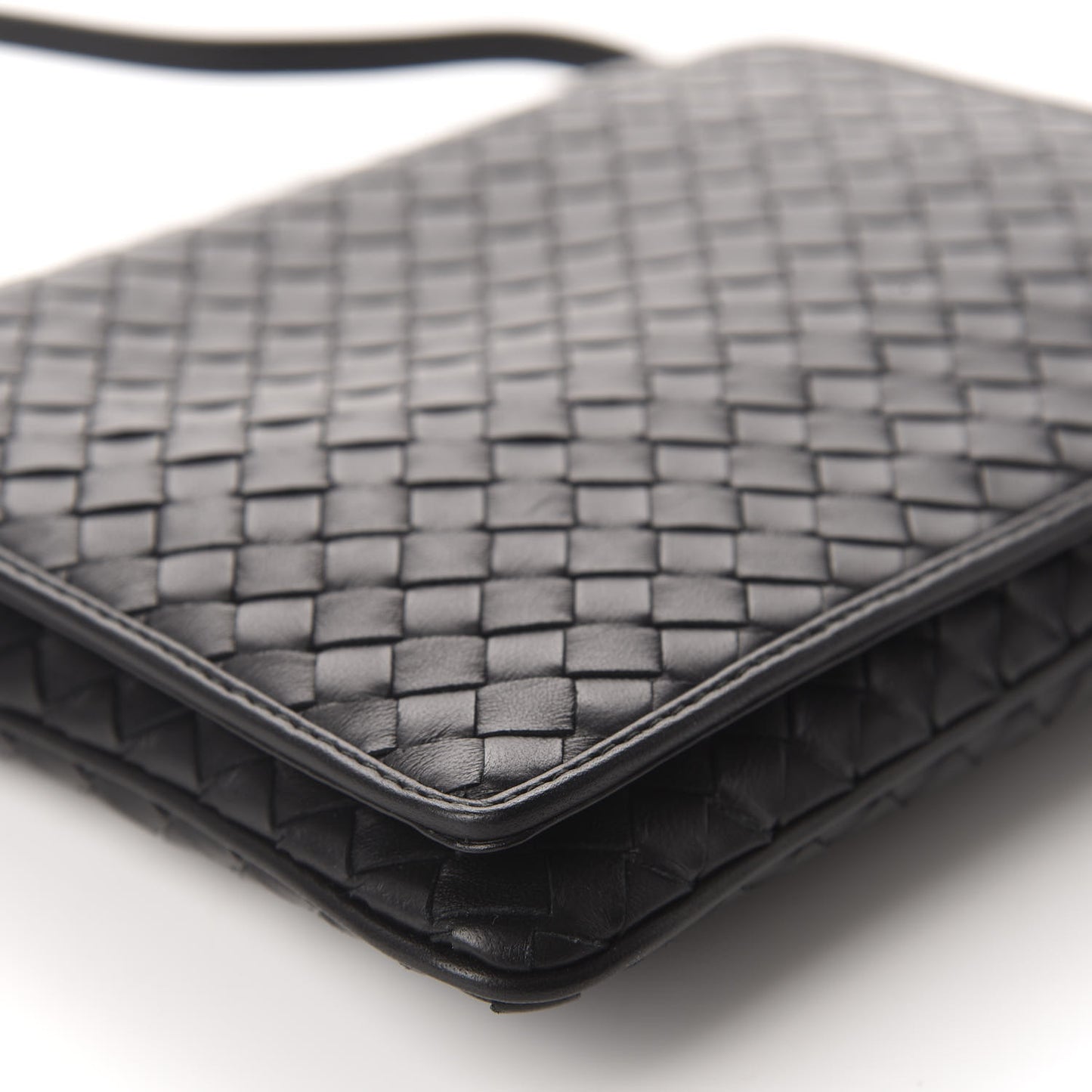 Nappa Intrecciato Flap Crossbody Black