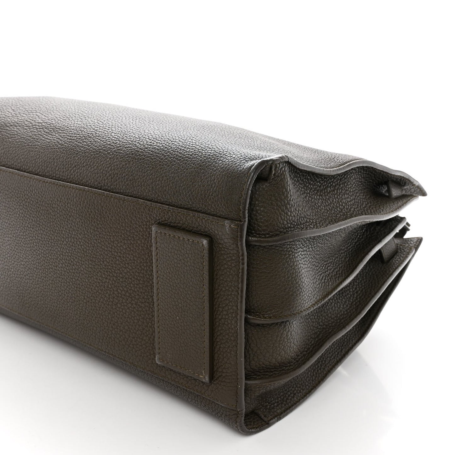 Grained Calfskin Small Supple Sac De Jour Kaki Militaire