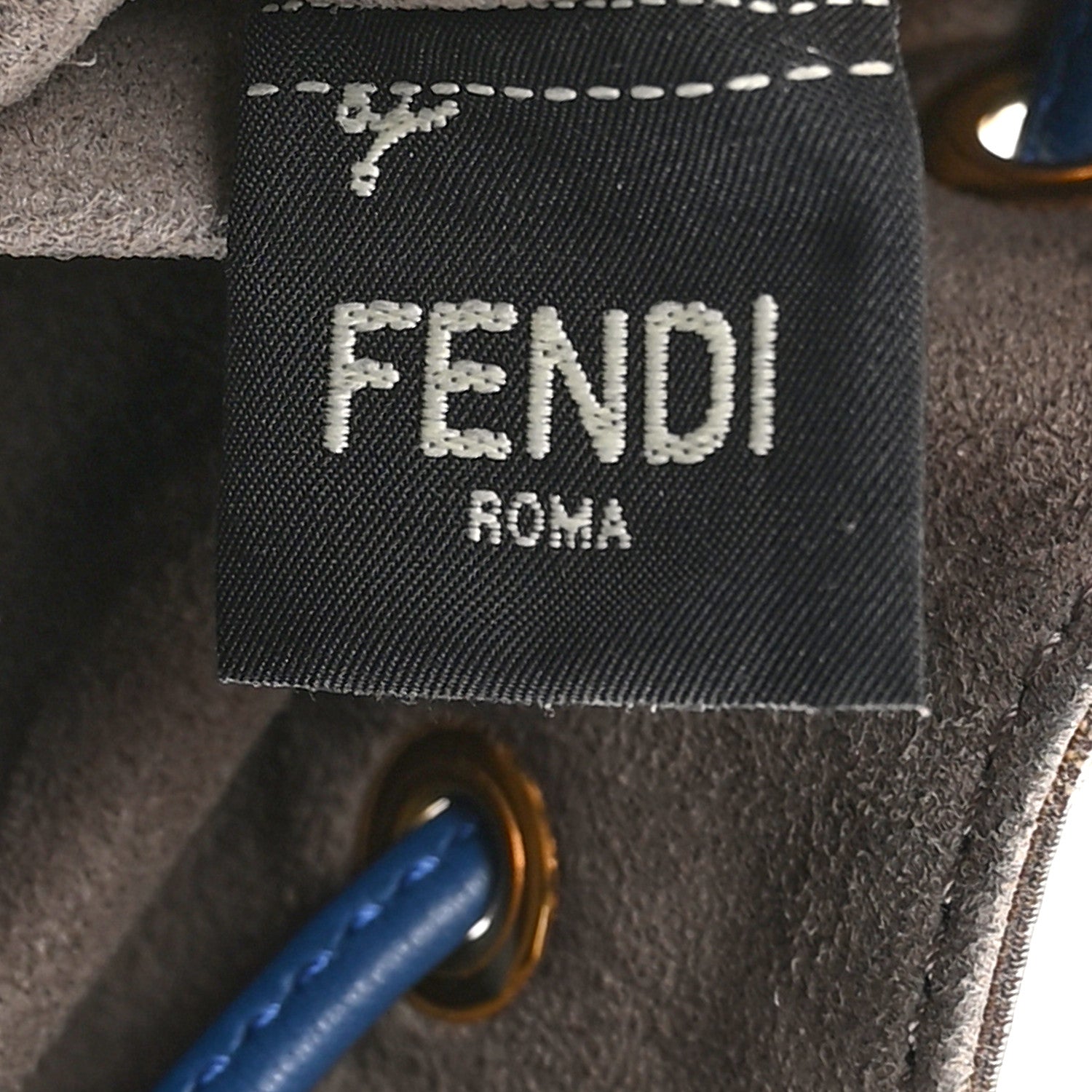 Fendi Glazed Fabric Vitello Grace F is Fendi FF 1974 Stamp Patch Grande Mon Tresor Bucket Bag Mogano Panna Iris 6 of 12