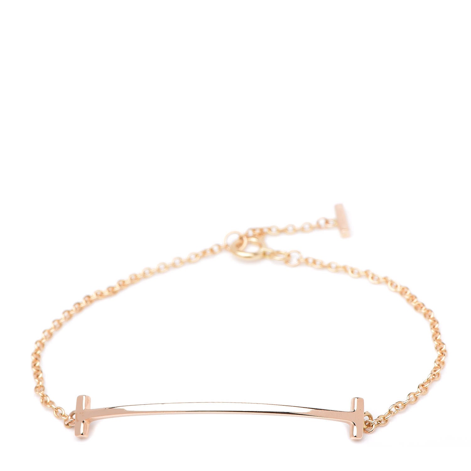 Tiffany 18K Rose Gold T Smile Bracelet 1 of 4