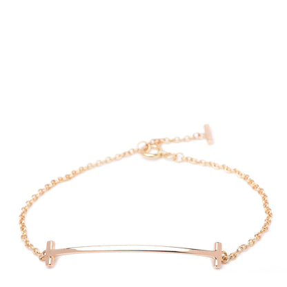 Tiffany 18K Rose Gold T Smile Bracelet 1 of 4