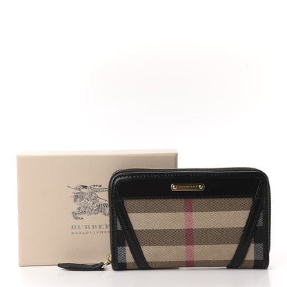 Burberry House Check Bridle Calfskin Ziggy Zip Around Wallet Black 7 of 7