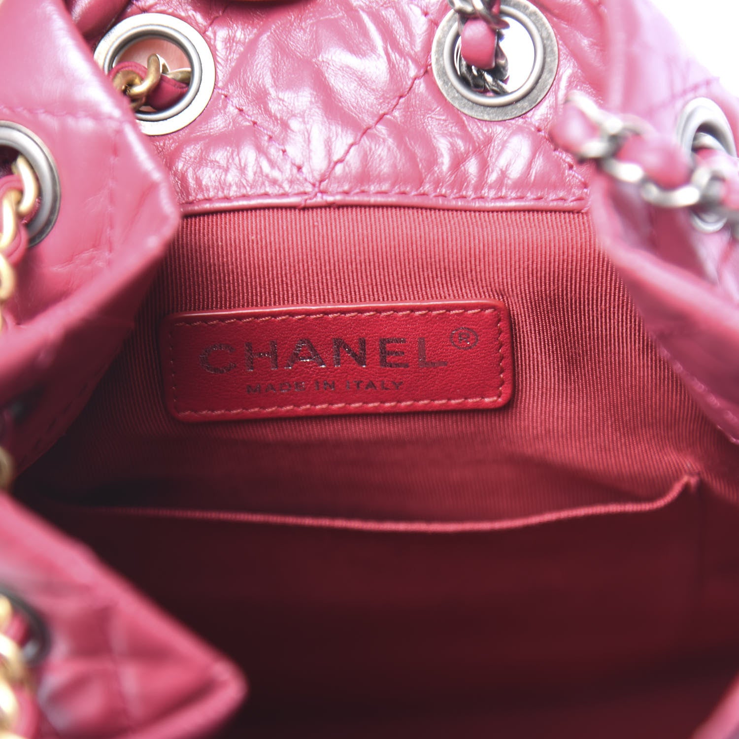Chanel Aged Calfskin Quilted Small Gabrielle Backpack Dark Pink 5 of 10